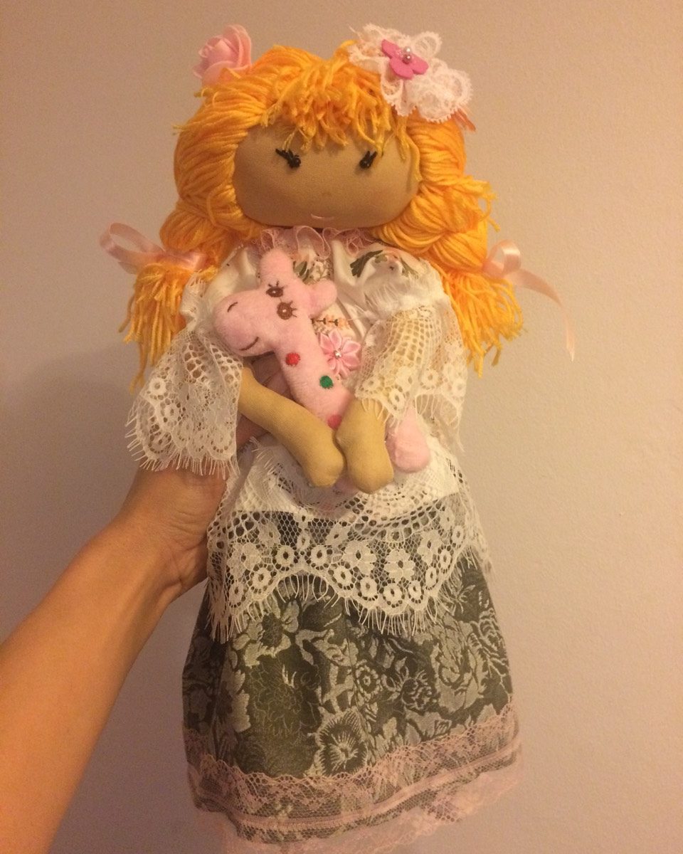 Charming Blondie with knitted hair